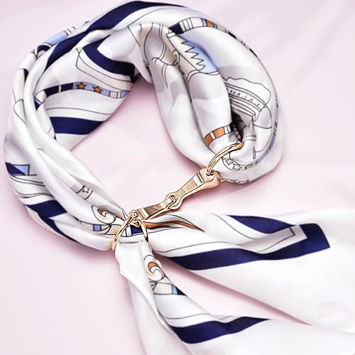 2pcs Silk Scarf Clasp Small Square Scarf Clasp Simple and Elegant Horsebit Clasp (Multiple Ways to Wear)3