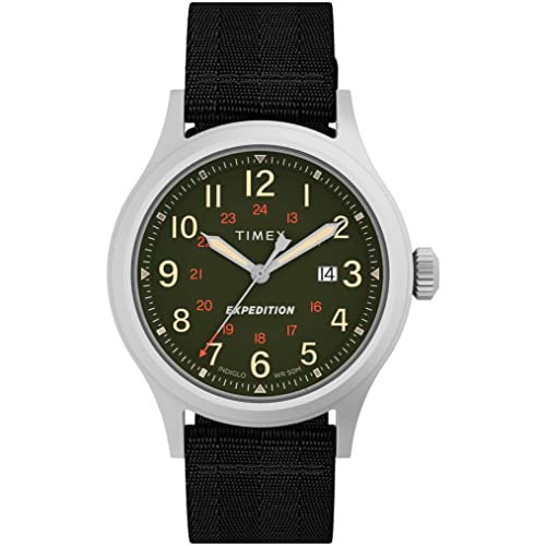 Timex Men's Expedition North Sierra 40mm Watch - Black Strap Green Dial Silver-Tone Case