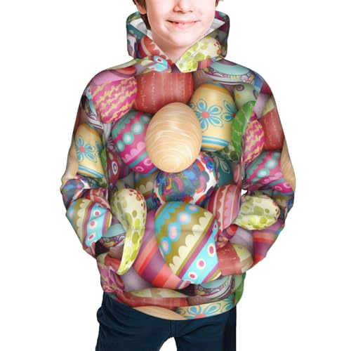 Easter Eggs Kids Pullover Hoodies Boys Sweatshirts Girls Athletic Clothes with Pocket2