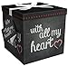 Gift Box 12x12 Amrita Heart Pop up in Seconds Comes with Decorative Ribbon Mounted on The lid A Gift Tag and Tissue Paper - No Glue or Tape Required