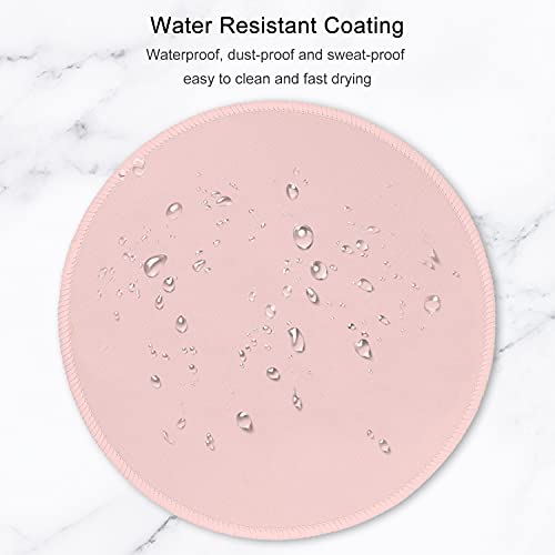 Hsurbtra Mouse Pad, Premium-Textured Small Round Mousepad 8.7 X 8.7 Inch Pink, Stitched Edge Anti-Slip Waterproof Rubber Mouse Mat, Pretty Cute Mouse Pad For Office Home Gaming Laptop Men Women Kids #TOP5