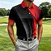 ’s Shirt Lightweight Summer Sports Tee with Subtle Print for On Course Comfort and Breathable Performance (U-Red, XXL) #1