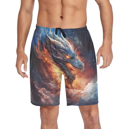 Men's Short Pajama Bottoms Dragon Cloud Monster Home Casual Sleep Pants4