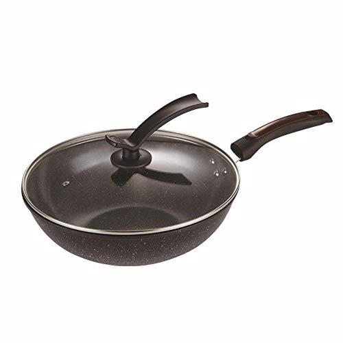 QSYJCCXD Sartén Frito sartén maifan Piedra antiadridia casa sin Humo hogar Doble Fondo Wok Plano Plano Pan Universal Cacerola sartén sartén Frito sartén