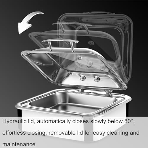 Chauffe-buffet électrique 9 L en acier inoxydable avec couvercle - 7
