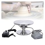 Generisch Keramik-Drehteller, rutschfestes Ring-Design, 20 cm, einstellbare Geschwindigkeit 0–120 U/min, for Keramikhandwerk und DIY-Kunstprojekte