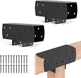 Niciksty Kit di staffe per pergola a 3 vie, 4 x 4 staffe di collegamento da palo a trave (attuale: 9,1 x 9,1 cm), gancio per travi in legno per ponte, gazebo, patio, falegnameria fai da te, confezione