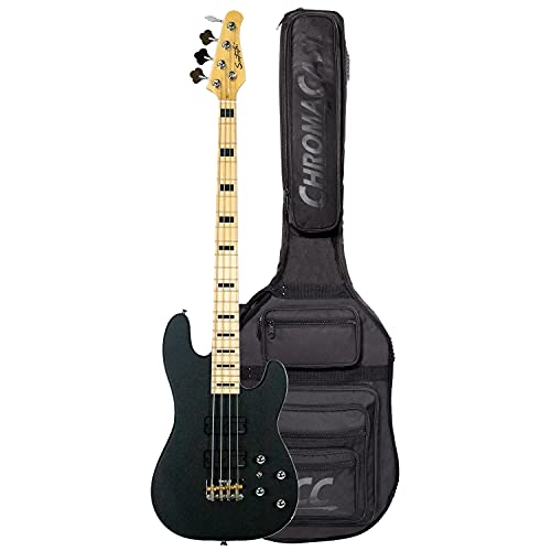 Sawtooth Rebel24 Series Satin Black 24 Fret Electric Bass Guitar W Fishman Fluence Pickups And Padded Gig Bag #TOP11