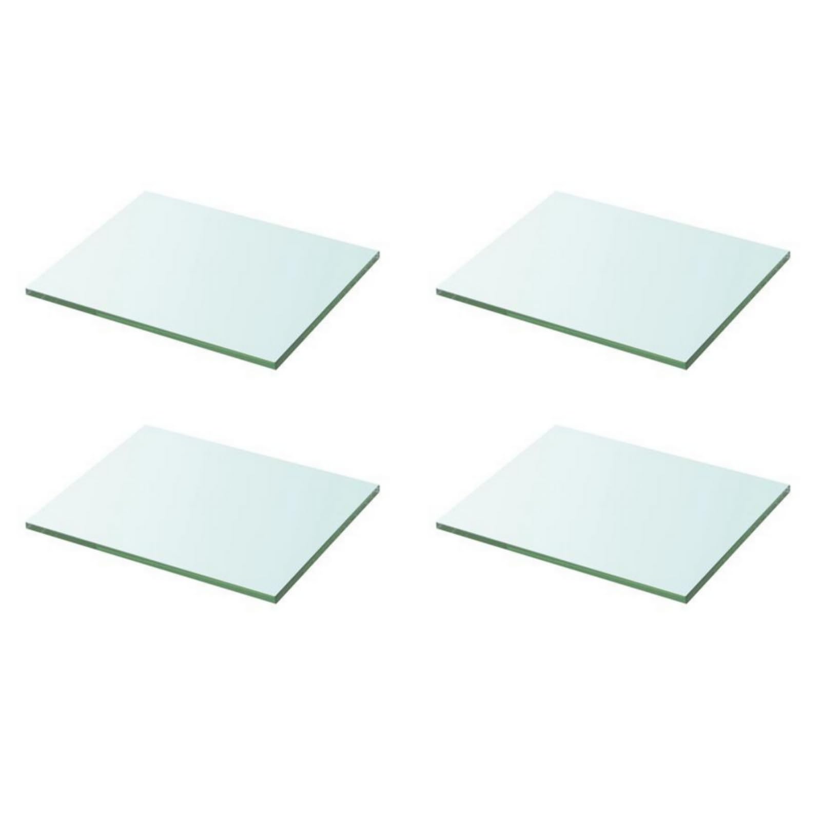 Clear Tempered Glass Shelf Panel Storage Sheet Shelving Display Bathroom Shelves Floating Toughened Straight Glass Shelf (4, 40CM X 40CM X 0.5CM)