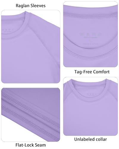 Image of Boys UPF 50+ Rash Guard Swim Shirt, Kids Youth Long Sleeve Sun Protection UV Rashguard Shirts for Water Surfing Beach