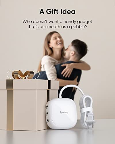 Superdanny 6-Port Usb Charger, 40W 8A Mini Usb Charging Station, Charging Station For Multiple Devices, 4Ft Cable, Compatible With Iphone, Ipad, Galaxy, Pixel, For Travel, Cruise, White #TOP6