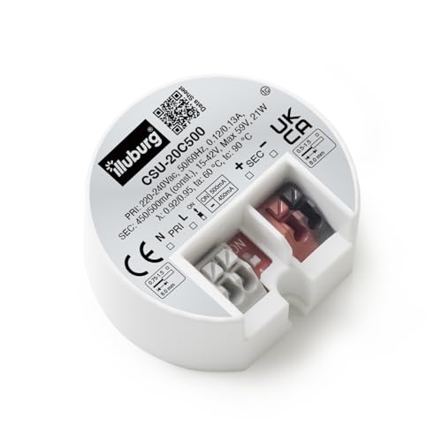 illuburg LED Trafo 450mA - 500mA Konstantstrom 7W - 20W LED Netzteil Treiber Transformator Vorschaltgerät Driver Power Supply