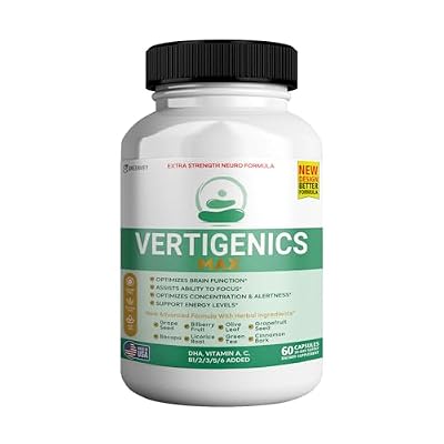 Vertigenics Max Brain Support Supplement, Extra Strength Neuro Formula, 60 Capsules, with Herbal Ingredients and Vitamins (1)