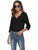 Elegantes V-Ausschnitt Top-Shirt, perfekt für Party-Abend, formelle, Büro, Urlaub oder tägliche Kleidung im Frühling, Herbst.