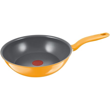 Amazon ティファール 炒め鍋 26cm 深型 フライパン Ih対応 Ihセラミックコントロール イエロー ウォックパン セラミック 2層コーティング C 取っ手つき T Fal フライパン オンライン通販