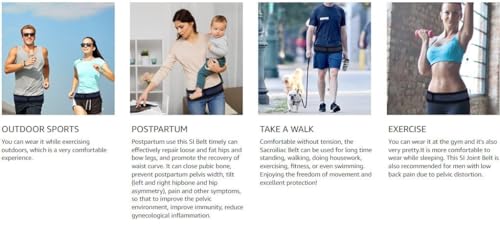 Image of SI Belt, Sacroiliac Joint Belt for Back Pain, Hip Pain, Sacroiliac Joint Dysfunction Belt, Size-L (Fits 40 inch to 46 inch Hip Measurement)