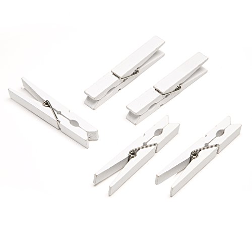 Darice 30029601 White, 2 7/8 inch Clothespins Large Size Clothepins, Original Version, 48 Piece