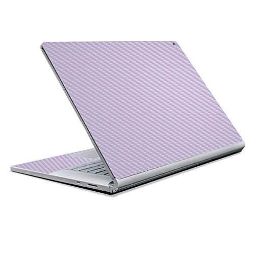 Image of MightySkins Carbon Fiber Skin for Microsoft Surface Book 2 13 inch (2017) - Solid Lilac,Protective, Durable Textured Carbon Fiber Finish,Easy to Apply, Remove, and Change Styles,