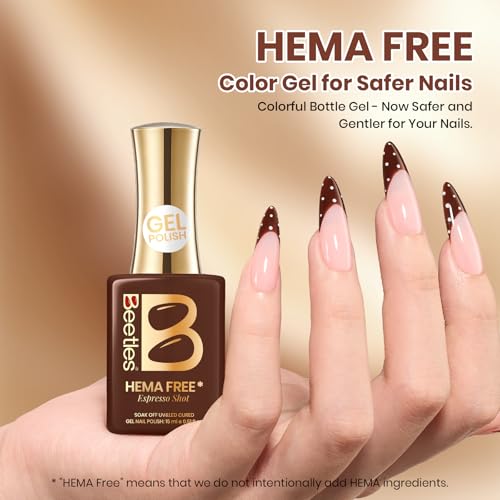 Image of Beetles Brown Gel Nail Polish - Espresso Shot, 1pc 15ml Full Size Hema-Free Fall Rich Coffee Brown Gel Polish Soak Off UV LED, Glossy Solid Color Nail Art, Cafe Style, Holiday, Salon DIY Manicure