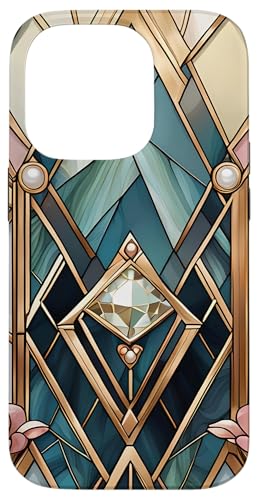 �A�[���f�R���̃��g���Ȋ􉽊w�͗l�̉ԕ��X�e���h�O���X�f�U�C���B �X�}�z�P�[�X iPhone 14 Pro �p