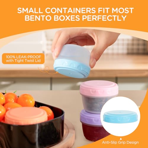 VINATO 6Pcs Kleine Dosen Mit Deckel Plastik, Frischhaltedosen Mit Deckel, 80ml (ca. 2.7 OZ) Mini Gefrierdosen Klein BPA-frei, Luftdicht & Stapelbar Für Sauces, Gewürze & Snacks