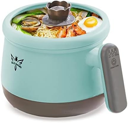 Avkobow Smart Automatic Multi-function Electric Hot Pot 1.8L, Shabu Shabu Mini Non-Stick Hot Pot with Multi-Power Control, Electric Cooker with Tempered Glass Lid for Family, Party and Friends Gathering (Green)