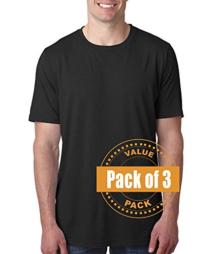 Next Level Mens Poly/Cotton Tee 6200-Black (3 Pack)