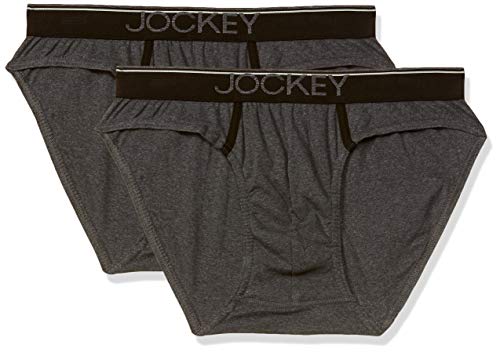 Image of Jockey 8044 Men's Super Combed Cotton Rib Solid Brief with Ultrasoft Waistband (Pack of 2)