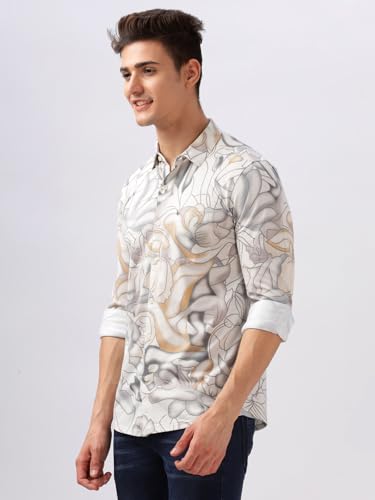 Image of BULLMER Trendy Regular Fit Striped Causal Full Sleeve Shirt for Men.