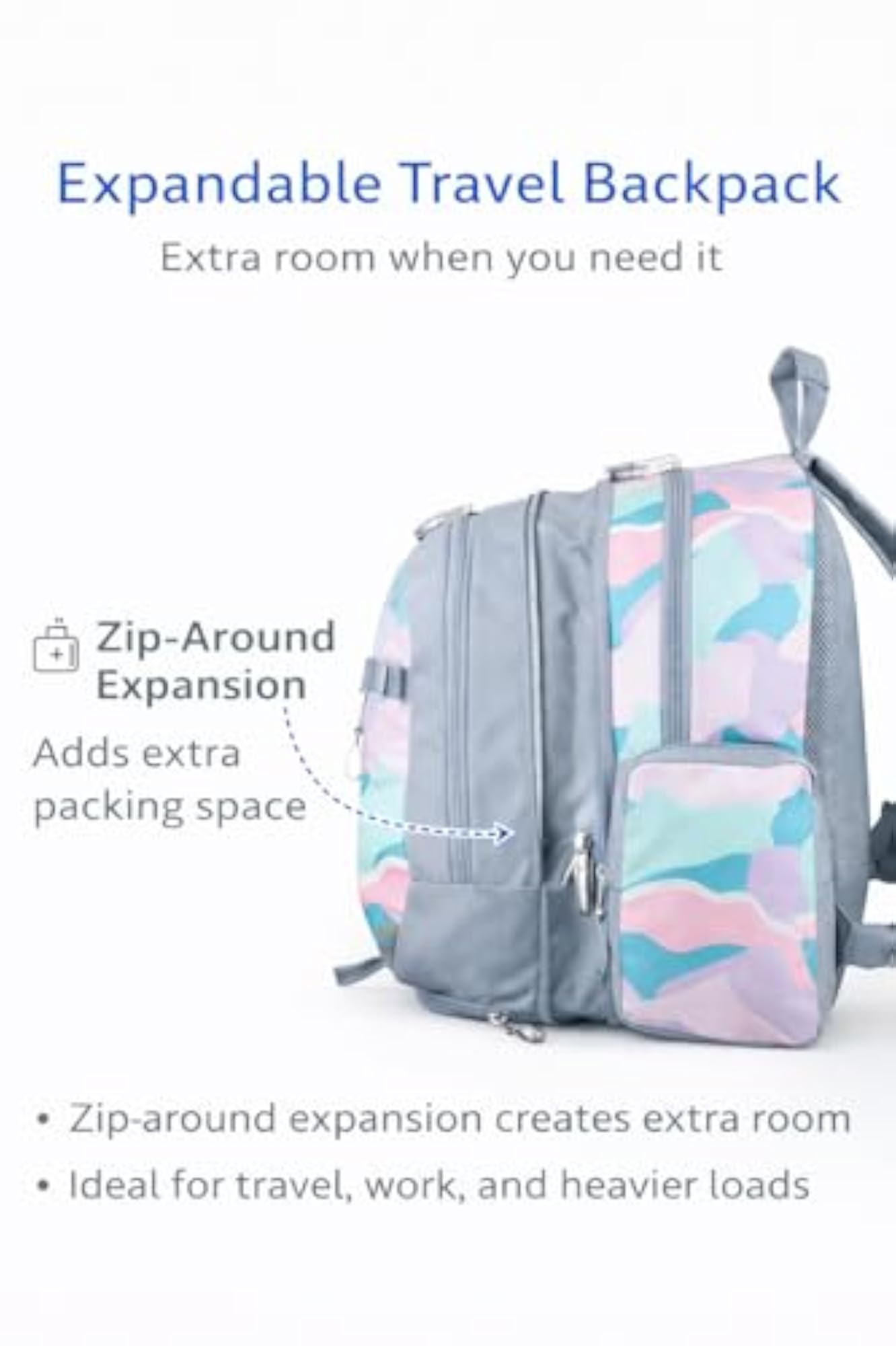 Oversized Expandable Backpack with EasyWash Bag