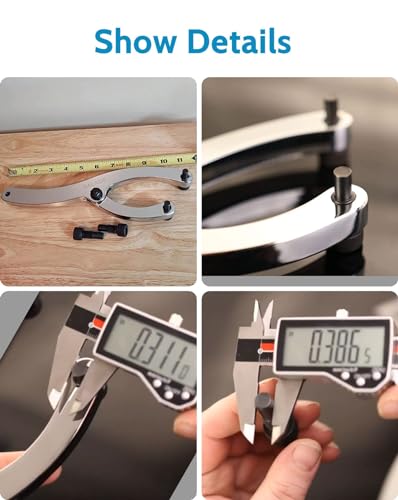 Salade 10-Inch Heavy Gland Nut Wrench with Handle, Adjustable Spanner Wrench for Removing Hydraulic Cylinder Glands Under 7 Inches, Includes 5/32", 1/4", 5/16", and 3/8" Pins, Gloves, and Towel - Image 6