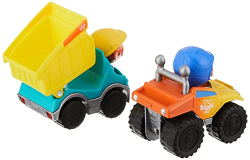 Blippi Mini Vehicle, Including Dump Truck And Monster Truck, Each With A Character Toy Figure Seated Inside - Zoom Around The Room For Free-Wheeling Fun - Perfect For Young Children #TOP1