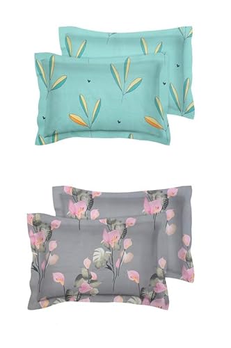 BSB HOME Present Designer Printed 4 Piece 100% Pure Cotton Pillow Cover Set- 20