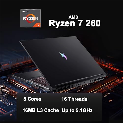 Image of acer Nitro V 16 AI Gaming Laptop 16 inch WUXGA IPS 180Hz AMD 8-core Ryzen 7 260 (Beats i7-13700H) 32GB DDR5 1TB SSD GeForce RTX 5050 (Up to 421 AI Tops) Backlit Wi-Fi6E Win11 ICP Hub