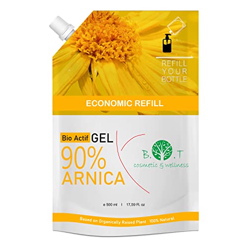 Gel de Arnica Forte Altamente Concentrada Arnica Extra Fuerte 100% Natural Gel Masaje Relajante Muscular, Circulacion Piernas Cansadas y Piernas Hinchadas - Formato Ahorro 500 ml