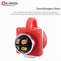 CNLINKO DH-24 4 Polig Industrielle Wasserdichte Steckverbinder, IP68 Rundsteckverbinder, Hartmetall Anti-Interferenz Gehäuse, Schnellsteck Aviation-Stecker, M24 Panel Montage-Flanschbuchse – Ansicht 3