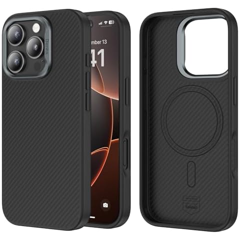 BENKS ArmorPro Case for iPhone 16 Pro, [Compatible with Magsafe] [Military Grade Drop Protection] Shockproof iPhone 16 Pro Case, Built with Dupont Kevlar 600D Aramid Fiber Cover