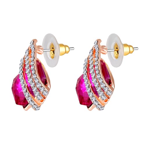 Pink Crystal Angel Wings Pendant Set