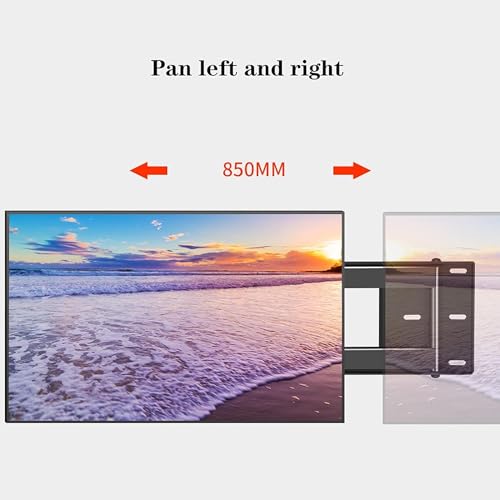 Support TV multifonctionnel extensible avec inclinaison et rotation fluide