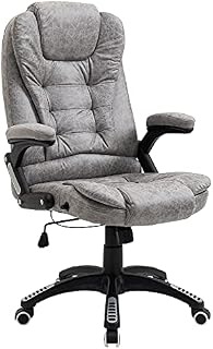 Vinsetto Swivel Task Office Chair for Home Ergonomic Microfibre Computer Chair, with Arm, Adjustable Height, Grey