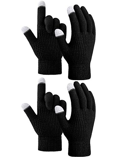 Aneco 2 Pairs Winter Touchscreen Gloves Warm Fleece Lining Gloves Stretchy Knit Texting Gloves Sports Gloves for Cold Weather Aneco 2 Pairs Winter Touchscreen Gloves Warm Fleece Lining Gloves Stretchy Knit Texting Gloves Sports Gloves for Cold Weather