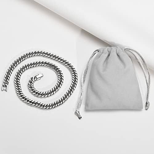 TempBeau Men Necklace Stainless Steel Chain : 8MM Chunky Curb Neck Link Chains 50cm 55cm 60cm Classic Style Jewelry Gift for Men Women Hippop Rapper Christmas Thanksgiving Birthday