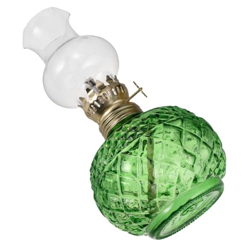 BESPORTBLE Vintage Petroleumlampe mit Einstellbarer Flamme Dekorative Kerosinlampe für Wohnzimmer und Schlafzimmer Tragbare Notbeleuchtung und Stilvolle Retro atmosphäre Grün