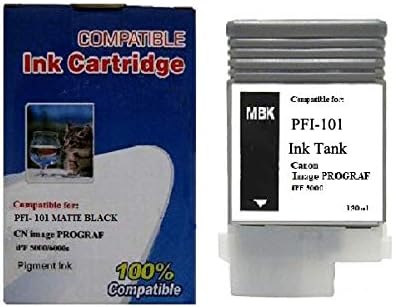 Vivid Colors Compatible Ink Cartridge Replacement for Canon PFI-101 PFI-10MBK (130ml, Matte Black)- IPF5000 6000s Matte Black PFI101 Ink Tank