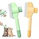 2 Stück Fellblitz Bürste Katze mit Langen und Kurzen Edelstahlmetallzähnen und Entriegelungsknopf zum Entfernen Von Matthaar für Langhaar und Kurzhaarkatzen