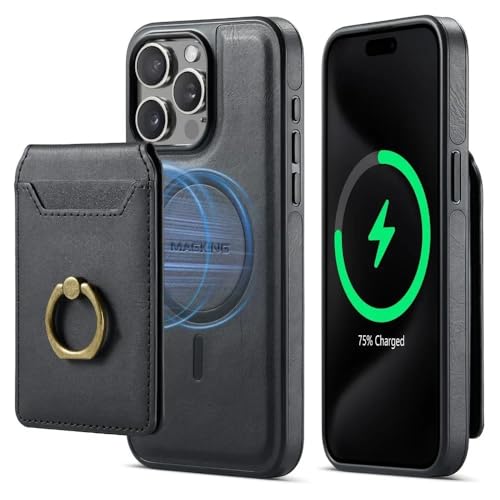 Étui portefeuille magnétique iPhone 15 idéal pour voyager léger avec sa poche cartes