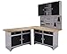 Produktbild Ondis24 Werkstatt Set Ecklösung Iconic One, Werkbank, 180 cm Holzarbeitsplatte, Werkzeugschrank, Werkzeugwand Lochwand, Haken Set, Metall