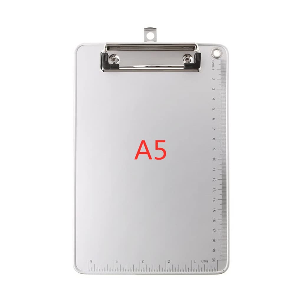JFDBGU Portatile A4 / A5. Tavola da Clip da Clip in Lega di Alluminio File Antiscivolo Hardboard Supporto Carta da Ufficio for la Scuola di Ufficio Forniture di cancelleria(A5)