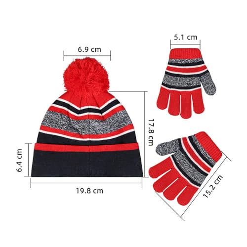 Toddler Kids Winter Hat Gloves Scarfs Set Stretchy Fingers Gloves for Boys Girls Warm Knit Set3