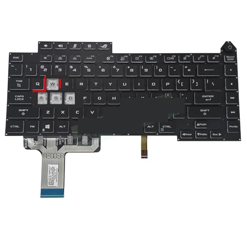 G513 US �o�b�N���C�g�t���m�[�g�p�\�R���L�[�{�[�h ROG Strix G15 G513Q G513QM G513QY GL543 �p�� 0KBR0-4810US00 4812US00 4814US00(WASD White Light)